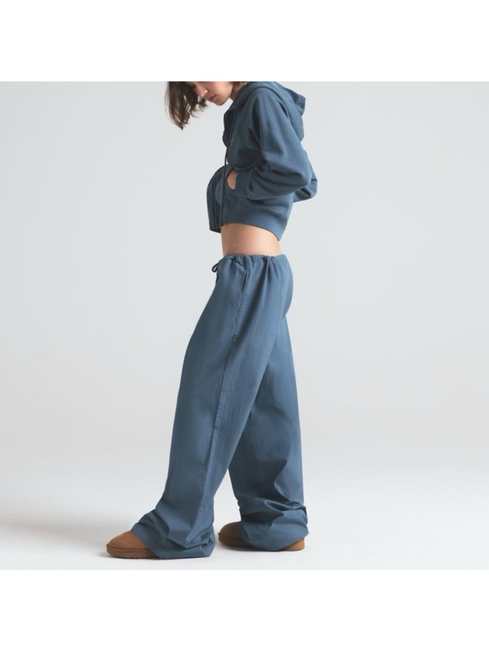 NWT Skims Cotton Poplin Straight Leg Pants L - Picture 3 of 6